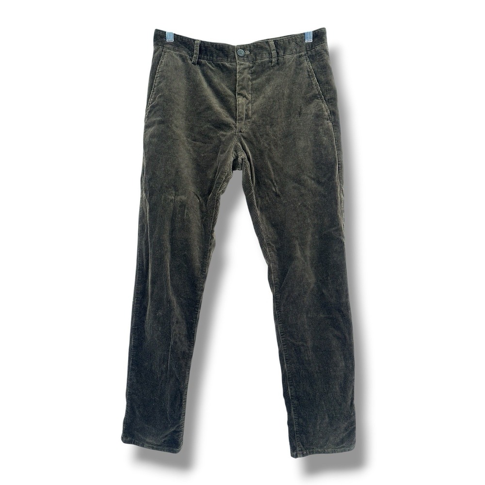 NN07 Karl Corduroy Pants 31x32 Green Organic Cotton Italian Fabric Luxe